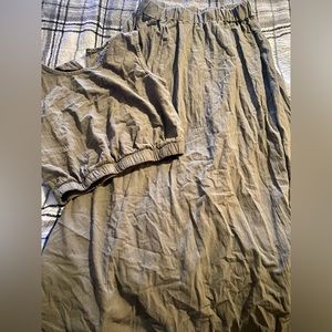 Olive Green Linen Two Piece Set